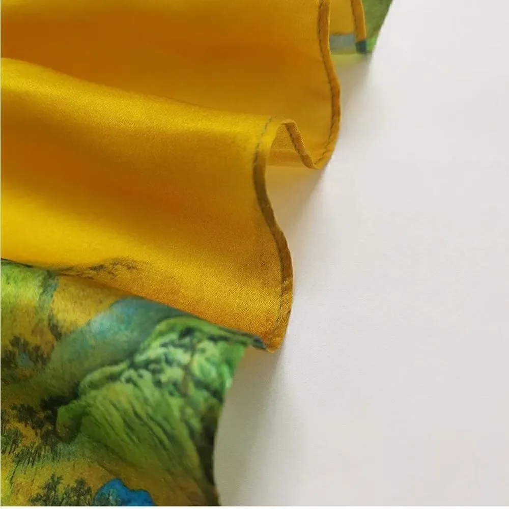 Mountain Landscape Silky Scarf